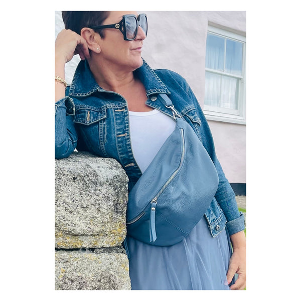 Large Dusky blue sling bag