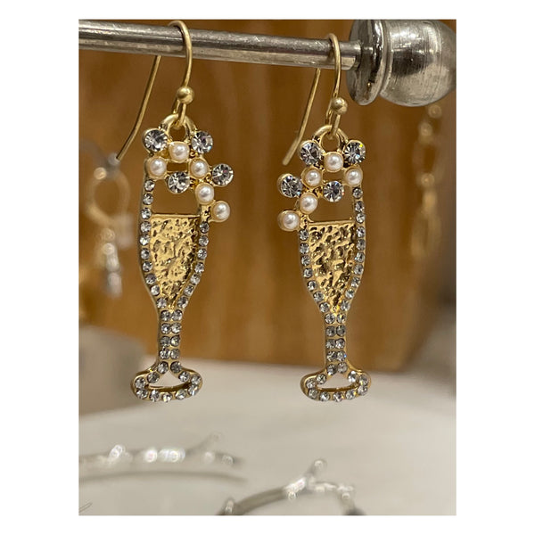 Champagne flute earrings