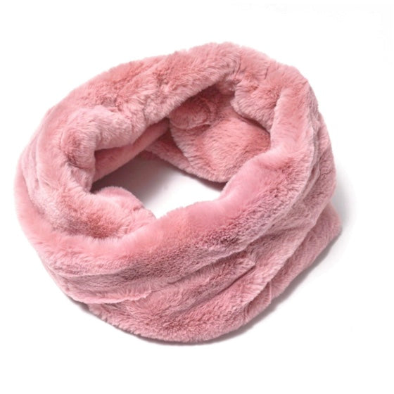 Olive green faux fur snood