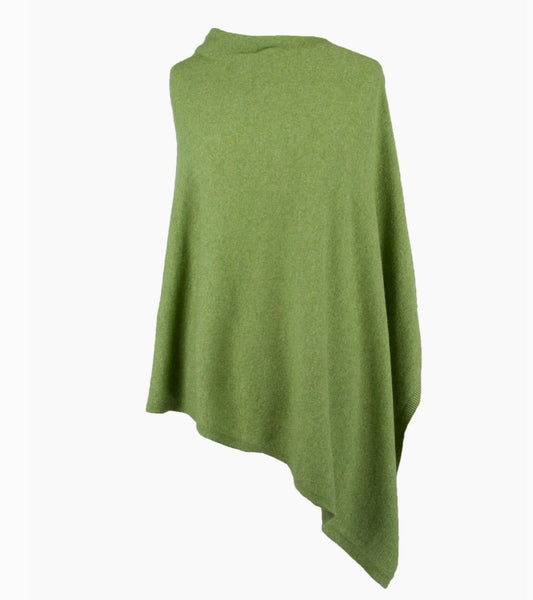 Cashmere blend poncho in Rose pink