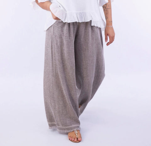 linen and cotton blend trousers