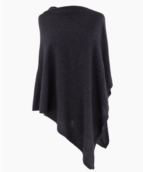 Cashmere blend poncho in Rose pink