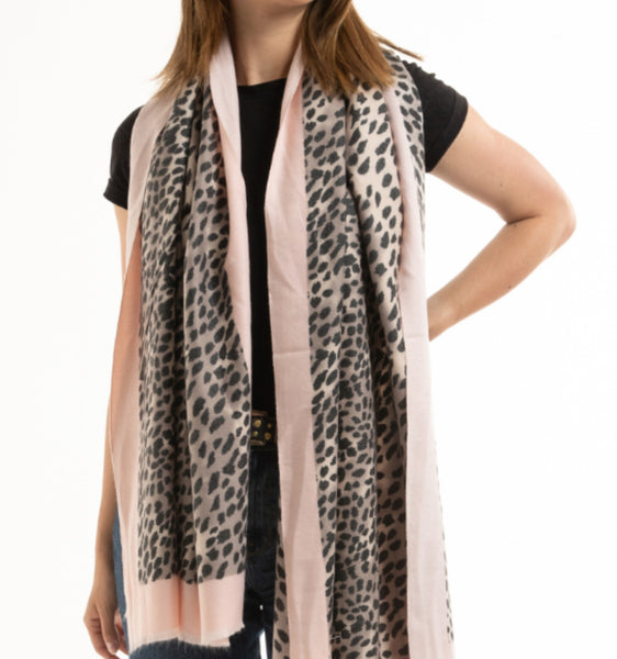 Soft pink leopard scarf