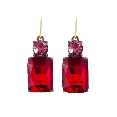 Red gem earrings