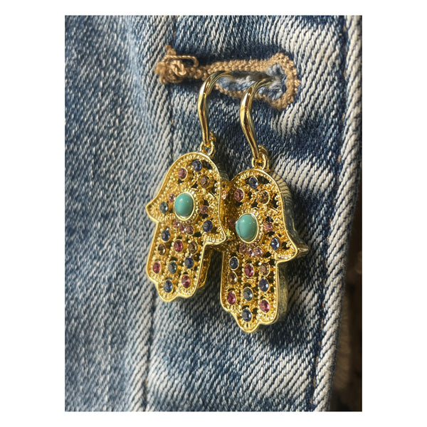 Gold Hamsa earrings