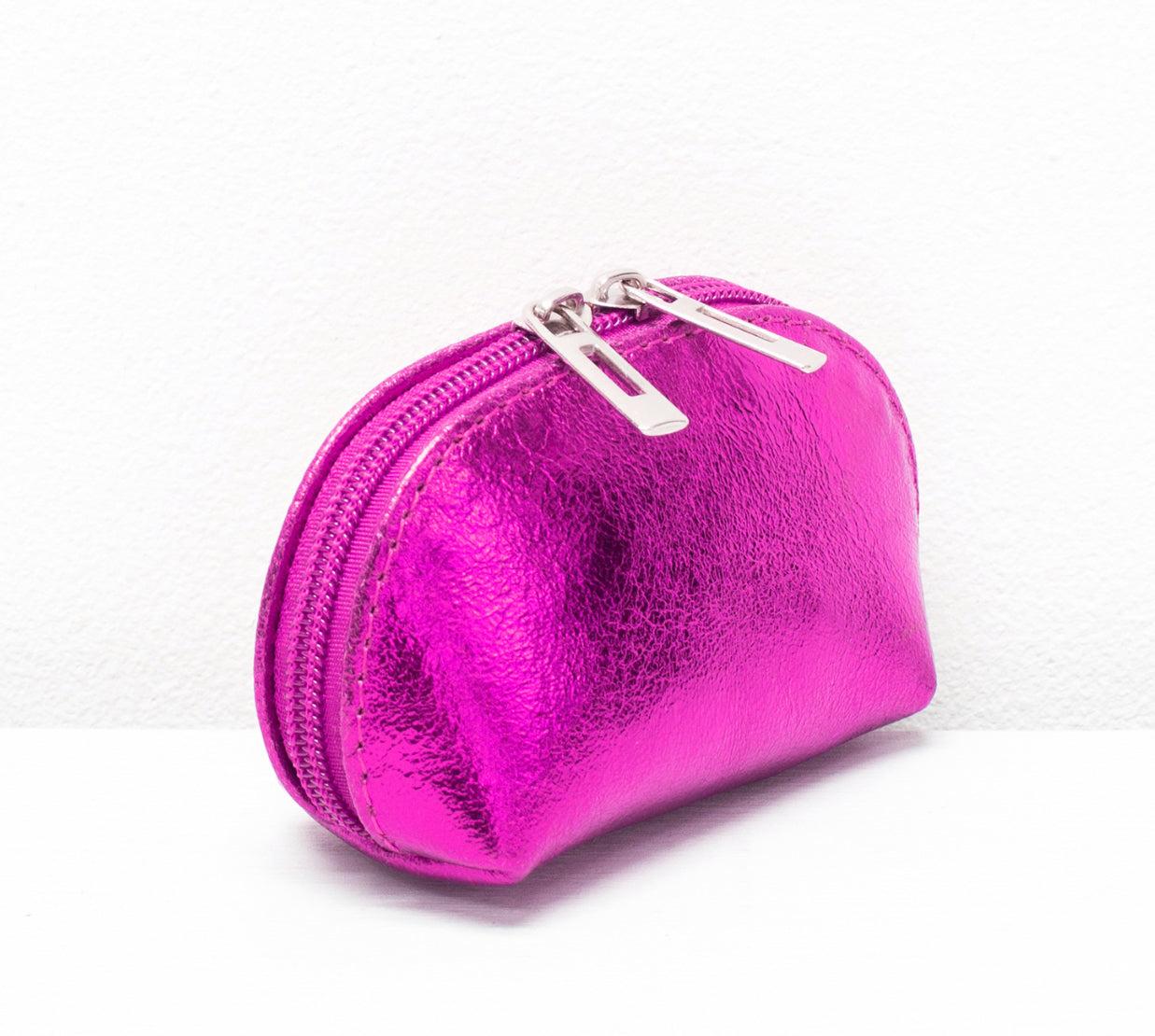 Metallic leather coin purse