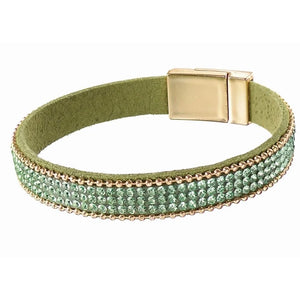 Green crystal wrap bracelet