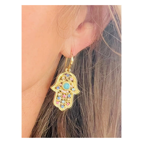 Gold Hamsa earrings