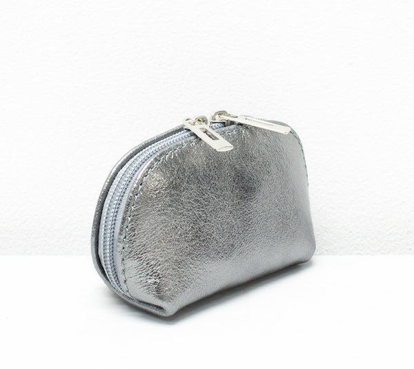 Metallic leather coin purse