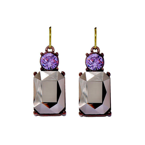 Pewter and lilac gem earring