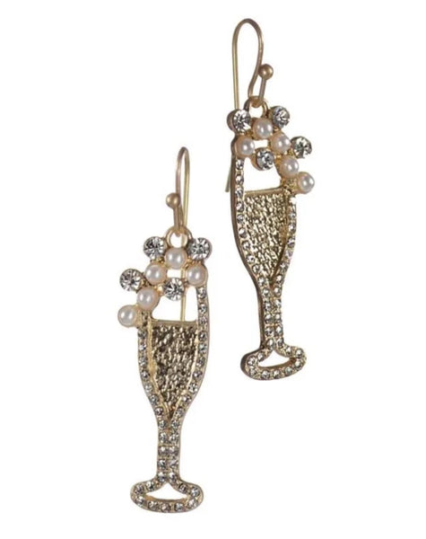 Champagne flute earrings