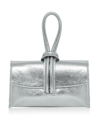 Silver loop handle bag