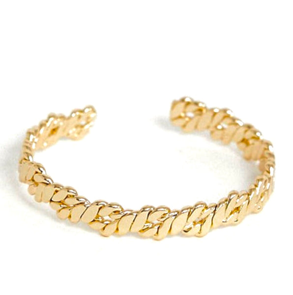 Twisted design gold bangle