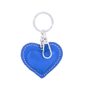 Metallic blue  heart key ring