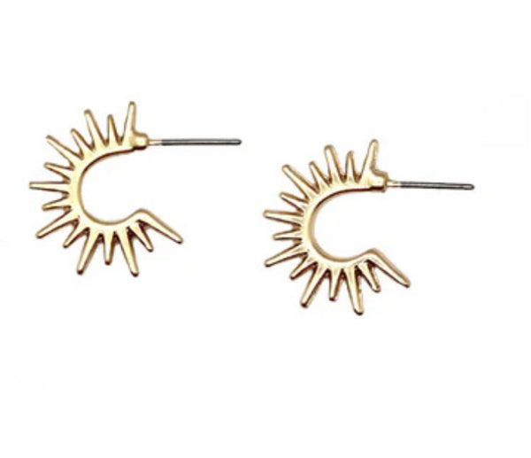 Gold sun burst earrings