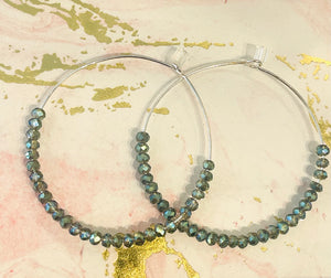 Crystal beaded hoops