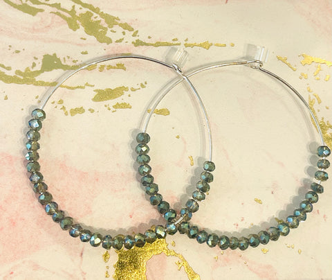 Crystal beaded hoops