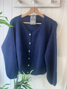 Long sleeved navy cardigan
