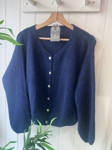 Long sleeved navy cardigan