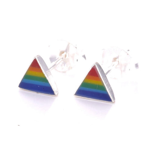 Tiny triangle rainbow studs