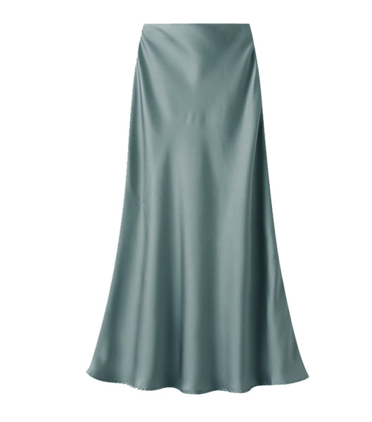 Duck egg blue satin skirt