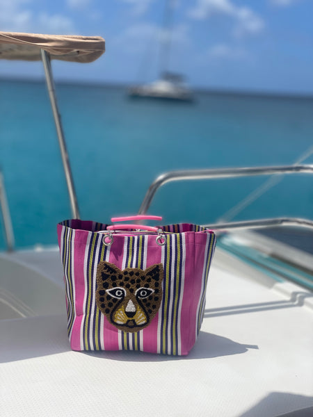 Striped tiger tote bag