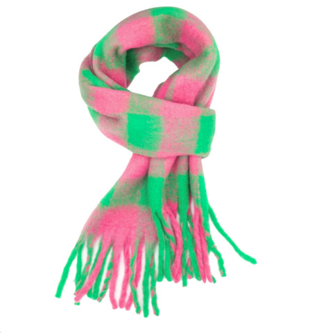 Pink and green scarf