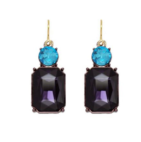 Deep purple and turquoise earrings