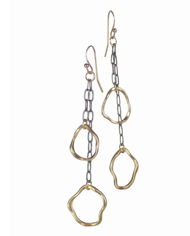 Ring chain drop earrings