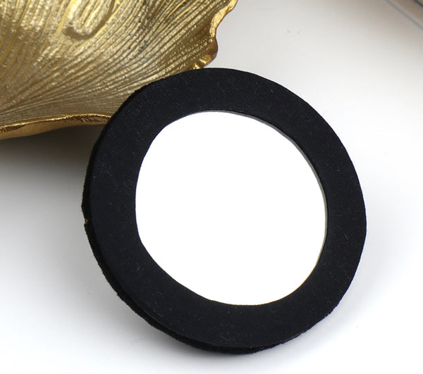 Black velvet compact mirror