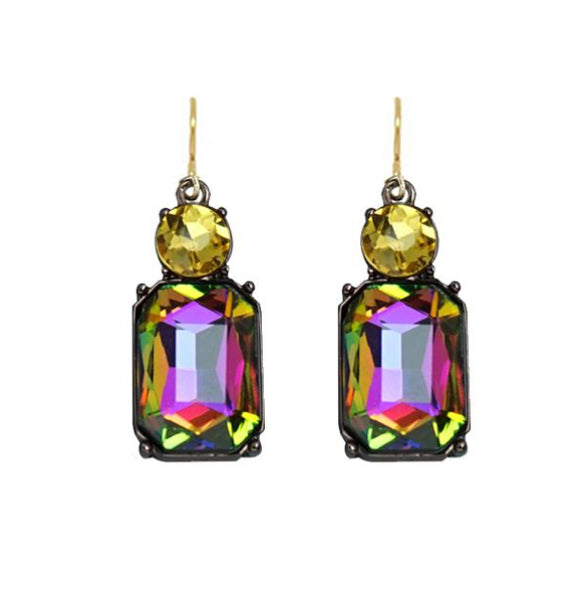 Multi coloured gem stone earring