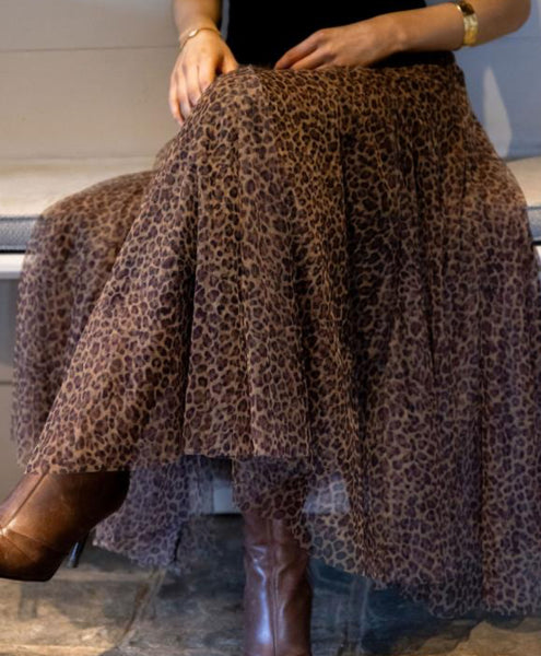 Animal print tulle skirt