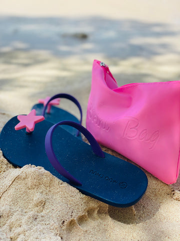 Recycled Women’s Star Flip Flops - Navy, Pink & Purple