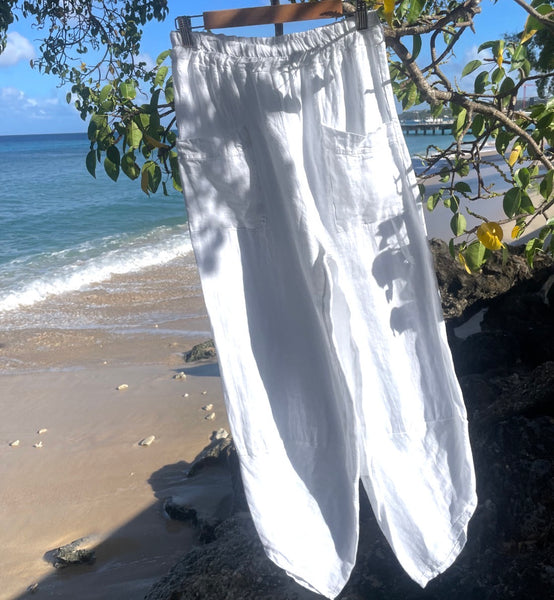 Linen barrel trousers