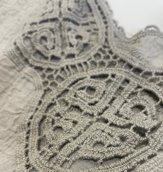 Taupe crochet detailed top