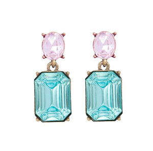Aqua and pink earrings