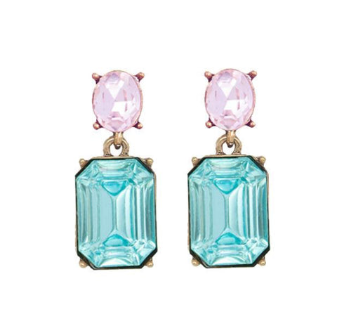 Aqua and pink earrings