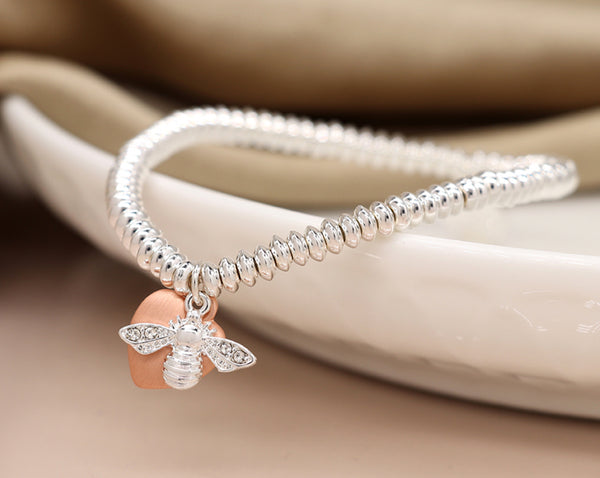 Bee & heart bracelet