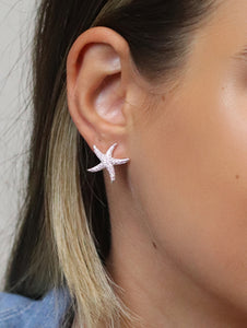 Crystal starfish earrings