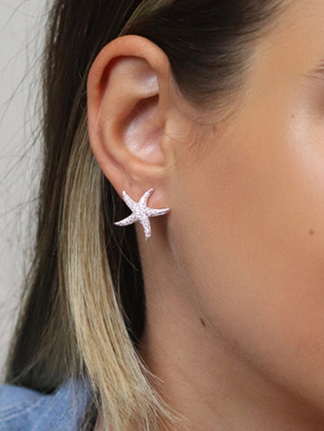 Crystal starfish earrings