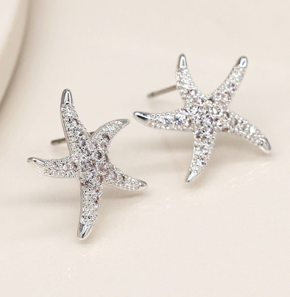 Crystal starfish earrings