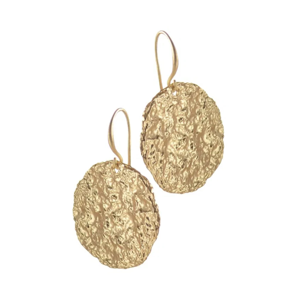 Molten disc earrings