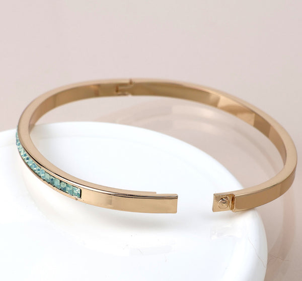 Gold crystal bangle