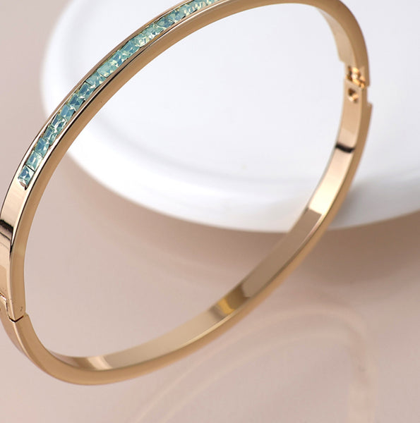 Gold crystal bangle