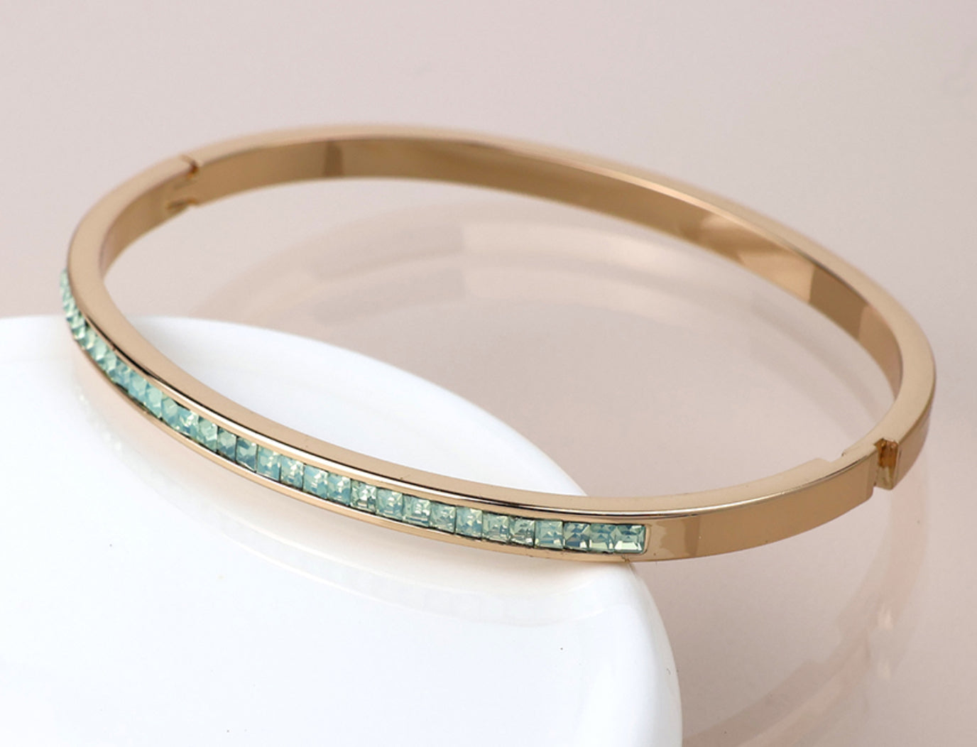 Gold crystal bangle