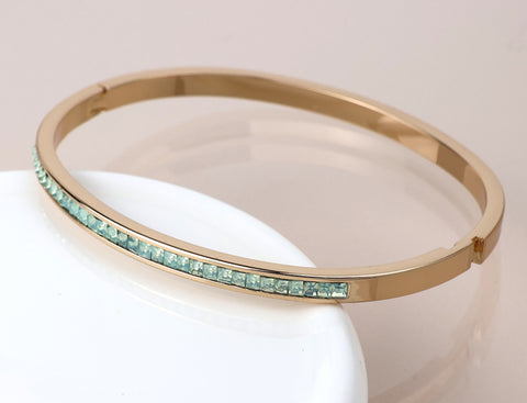 Gold crystal bangle