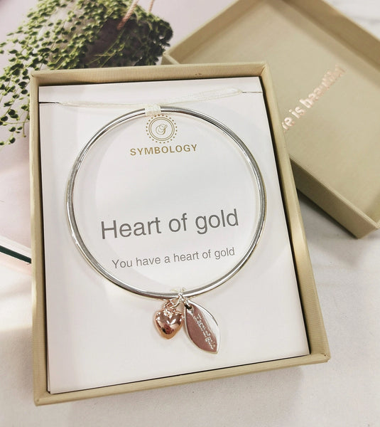 Heart of gold bangle