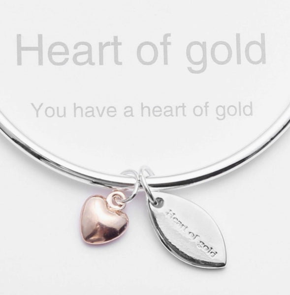 Heart of gold bangle