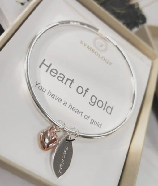 Heart of gold bangle