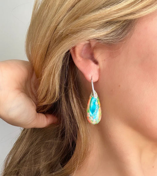Blue/green Jasper earrings